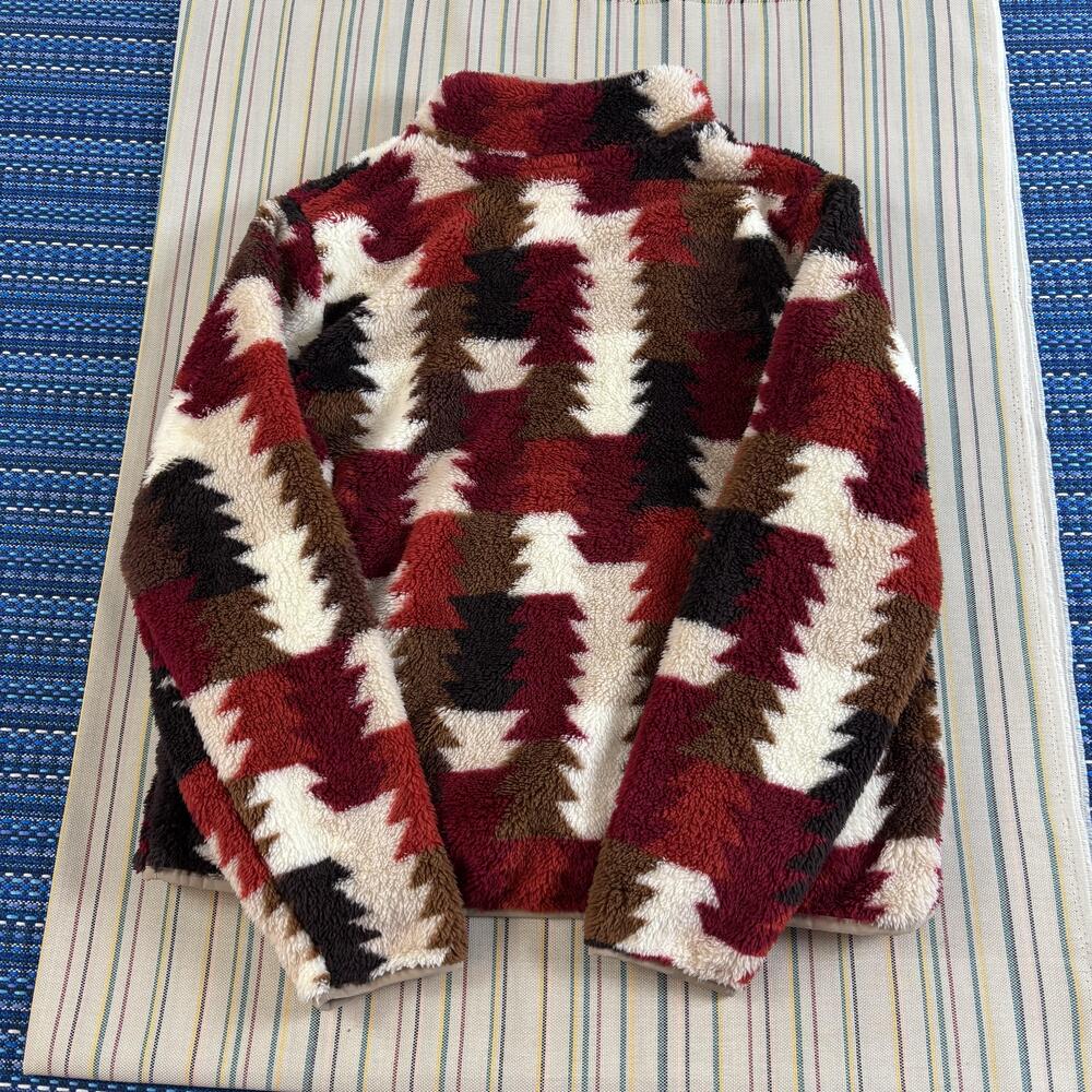 Ariat Sweatshirt Womens Large Multicolor Berber Snap Front Southwestern Fleece - Picture 9 of 11